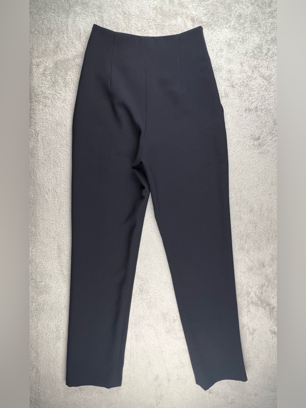 Kaarem Sua Trouser Pants Womens Small Dark Blue Pocket Tapered Crepe Minimalist